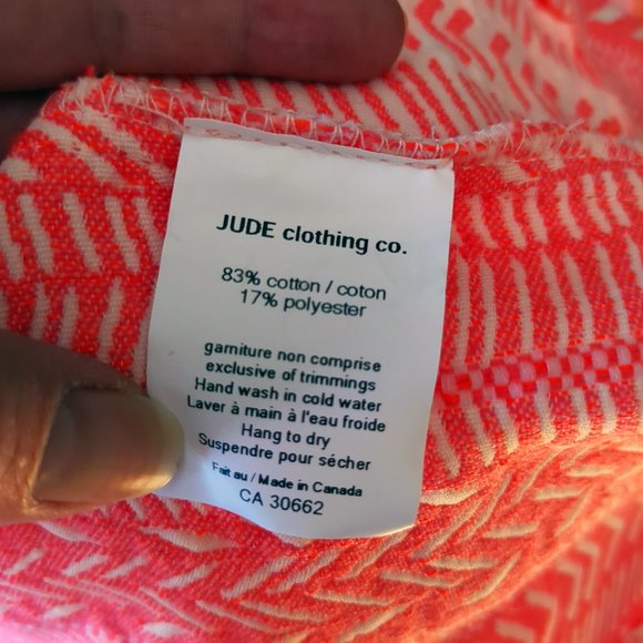 Bodybag By Jude Cropped Sleeveless Zip Back Woven Aztec Festival Top Neon Coral - Picture 9 of 10